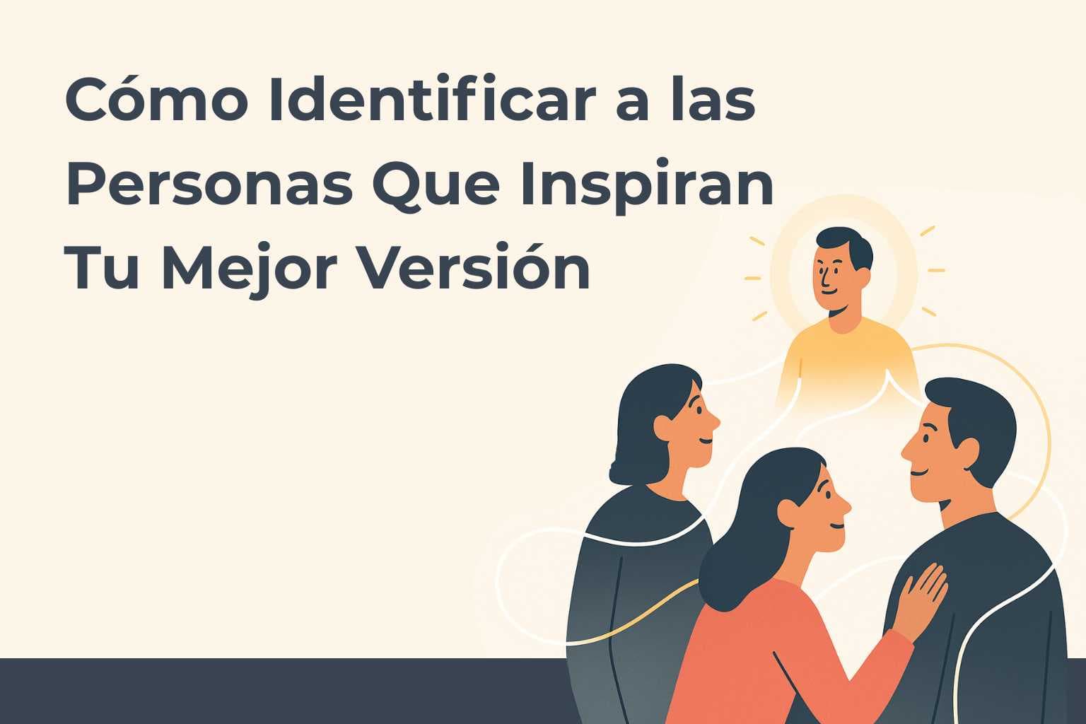 Ilustración vectorial de tres personas mirando a una figura iluminada que simboliza inspiración y conexión positiva.